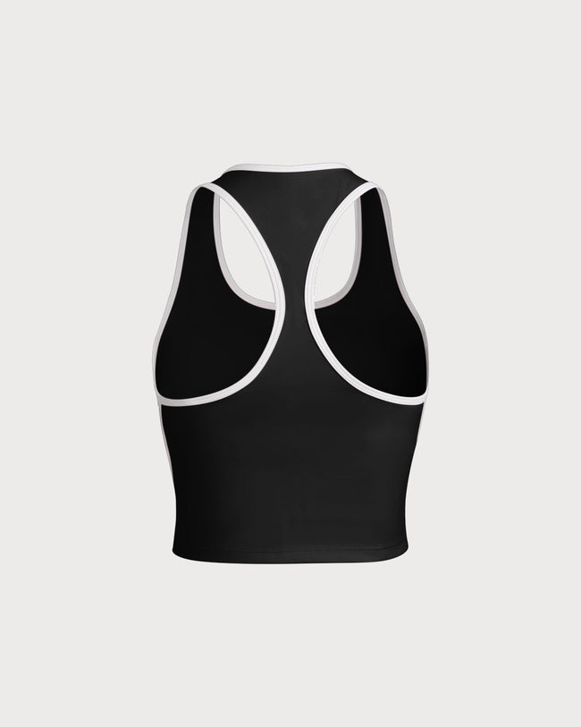 Black Scoop Neck Yoga Tank Top