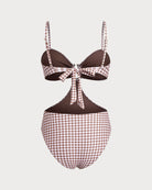 Women's Knitted  Plaid One-Pieces One-Pieces - RIHOAS