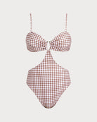 Women's Knitted  Plaid One-Pieces One-Pieces - RIHOAS
