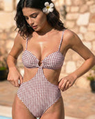 Women's Knitted  Plaid One-Pieces One-Pieces - RIHOAS
