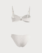 White Natural Waisted Textured Bikini Set 04