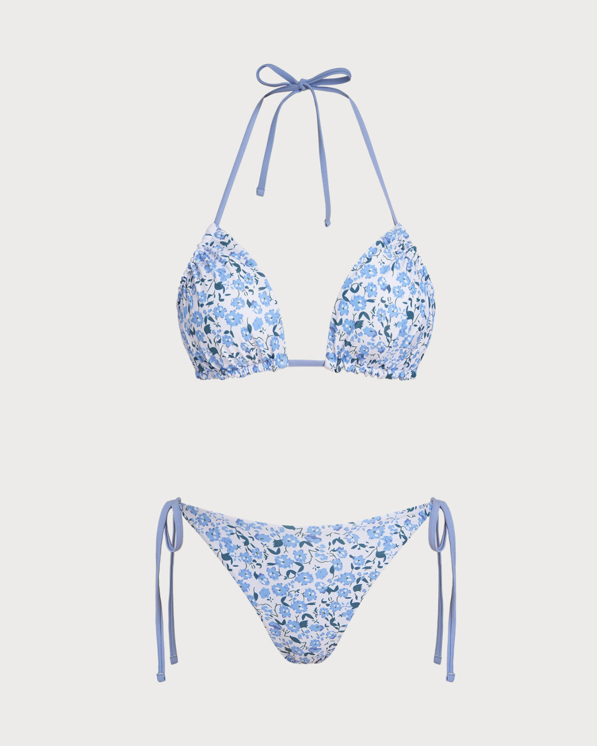 Women's Knitted Polyester Bikini Set Blue Bikinis - RIHOAS