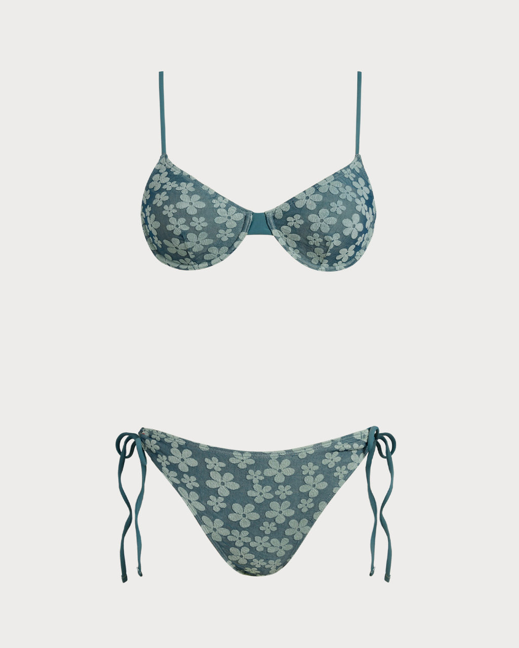 Women's Knitted Polyester Bikini Set Green Bikinis - RIHOAS