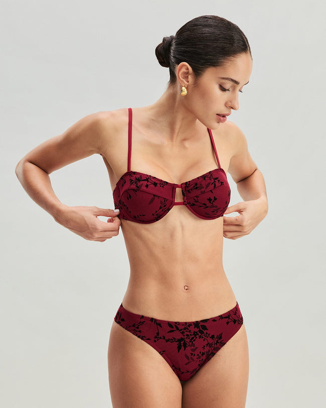 Women's Knitted Polyester Bikini Set Red Bikinis - RIHOAS