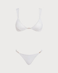 Women's Knitted Polyester Bikini Set White Bikinis - RIHOAS