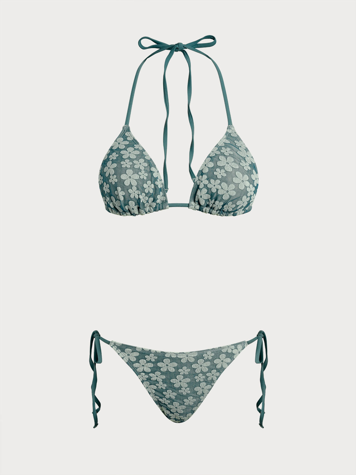 Women's Knitted Polyester Bikini Sets Green Bikinis - RIHOAS