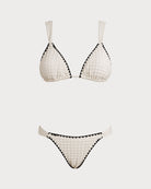Women's Knitted Polyester Bikini Sets Off White Bikinis - RIHOAS