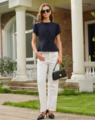 Women's Knitted Polyester Blouses Tops - RIHOAS