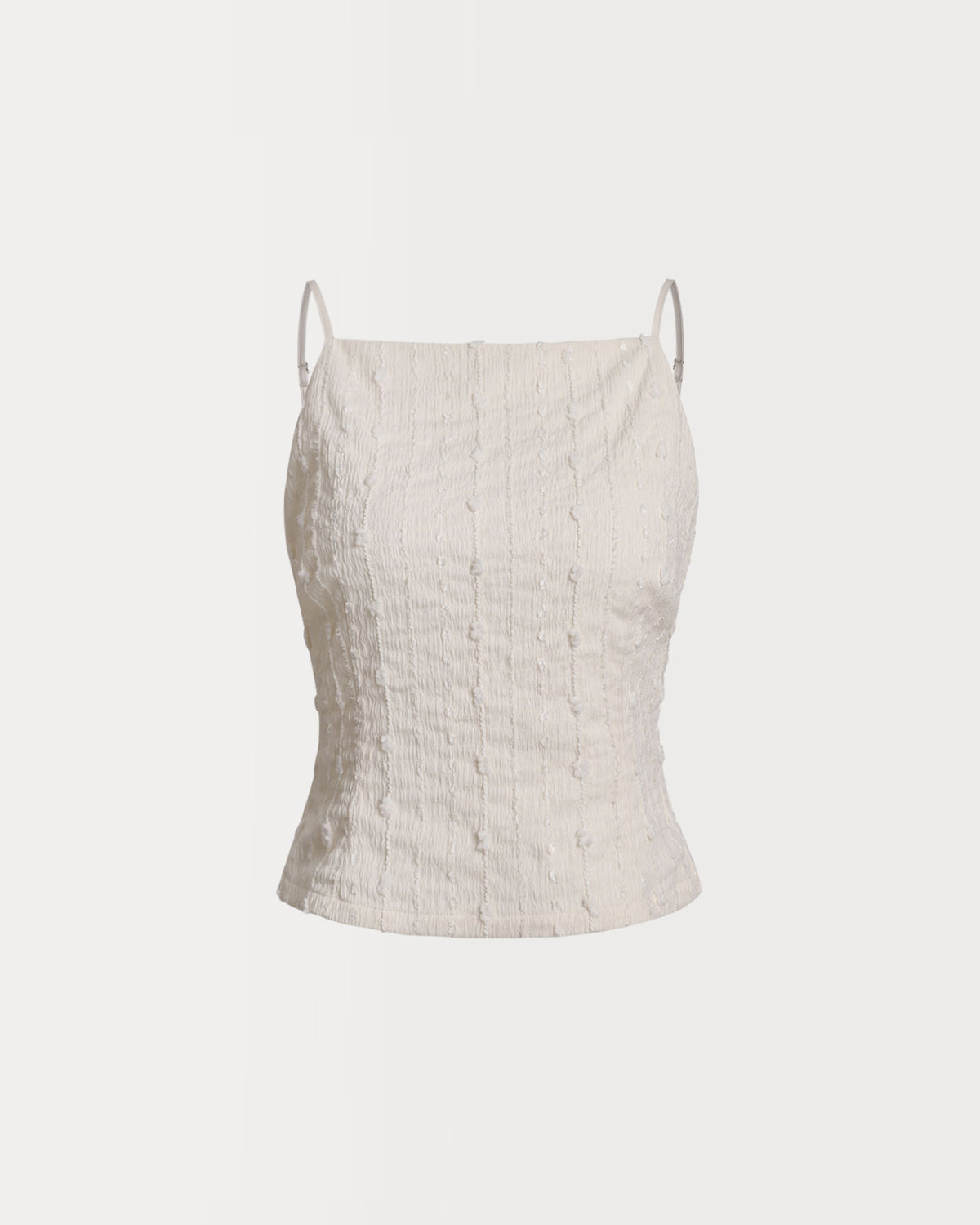 Women's Knitted Polyester Camis Beige Tops - RIHOAS