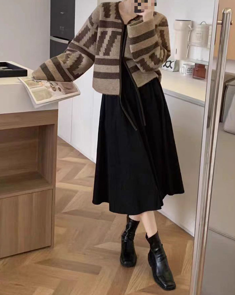 Women's Knitted Polyester Cardigan Sweater Tops - RIHOAS