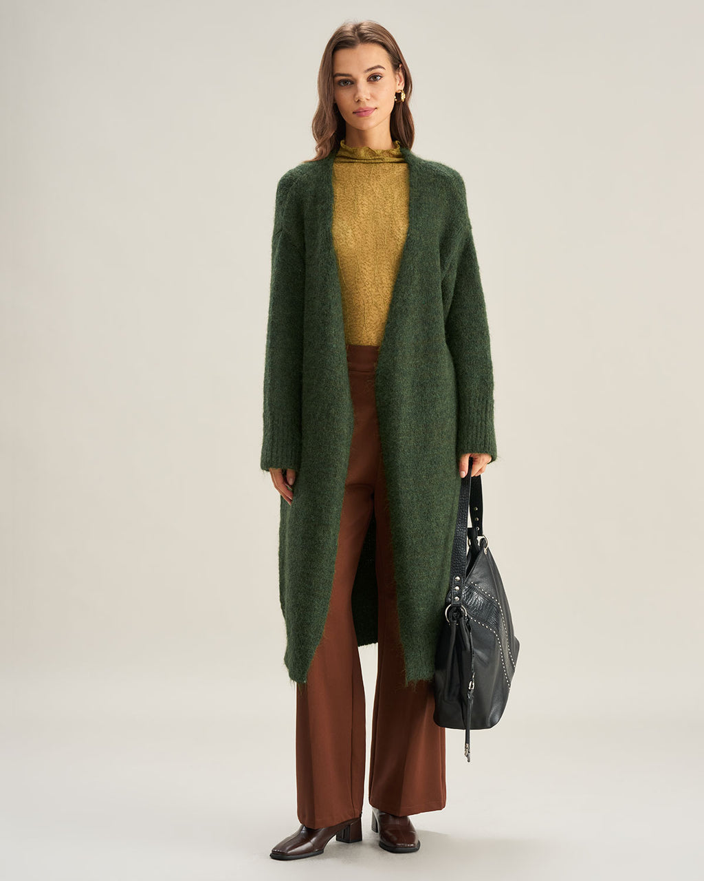 Women's Knitted Polyester Cardigan Sweater Tops - RIHOAS