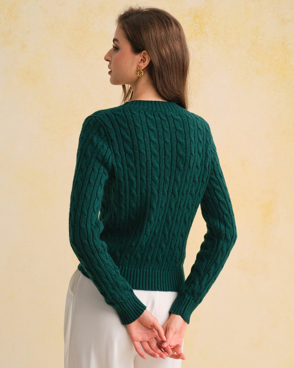 Women's Knitted Polyester Cardigan Tops - RIHOAS