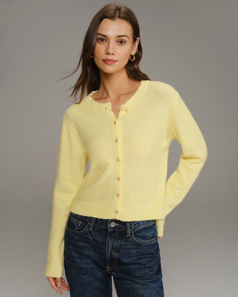 Women's Knitted Polyester Cardigan Tops - RIHOAS