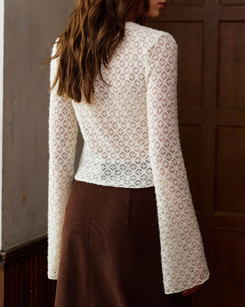 Women's Knitted Polyester Cardigan Tops - RIHOAS