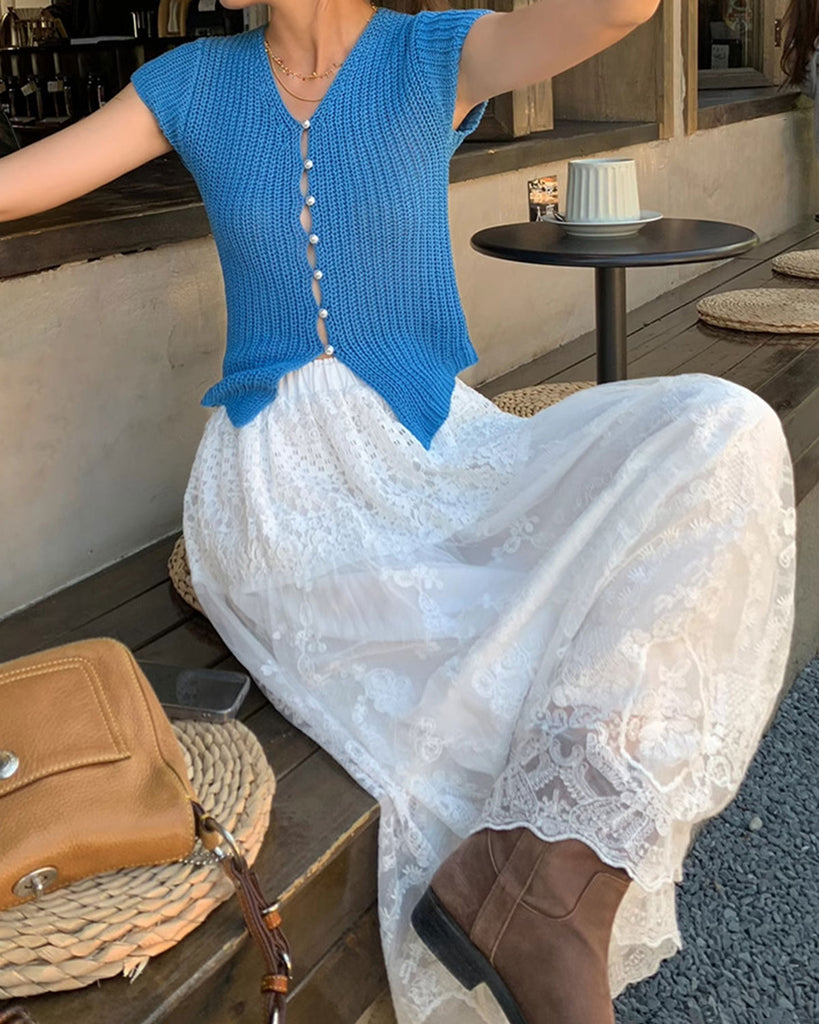 Women's Knitted Polyester Cardigan Tops - RIHOAS