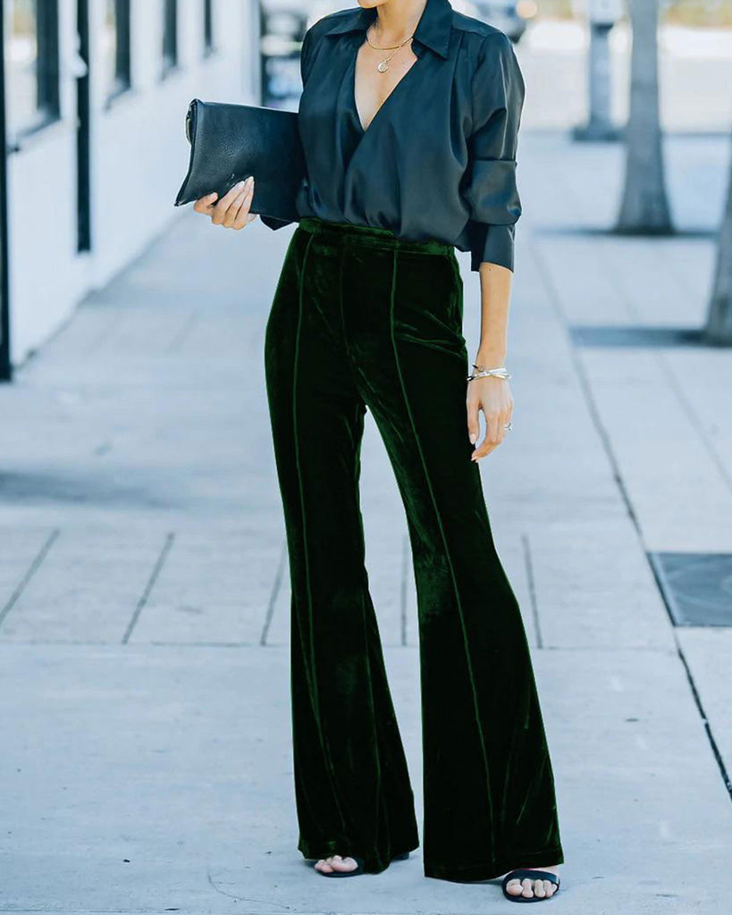 Women's Knitted Polyester Casual Pants Bottoms - RIHOAS