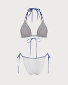 Women's Knitted Polyester Color Block Bikini Set Bikinis - RIHOAS