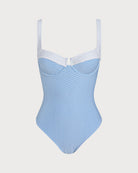 Women's Knitted Polyester Color Block One-Piece Swimsuit One-Pieces - RIHOAS