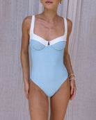 Women's Knitted Polyester Color Block One-Piece Swimsuit One-Pieces - RIHOAS