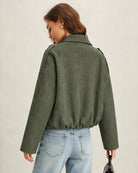 Women's Knitted Polyester Jacket - RIHOAS - 02