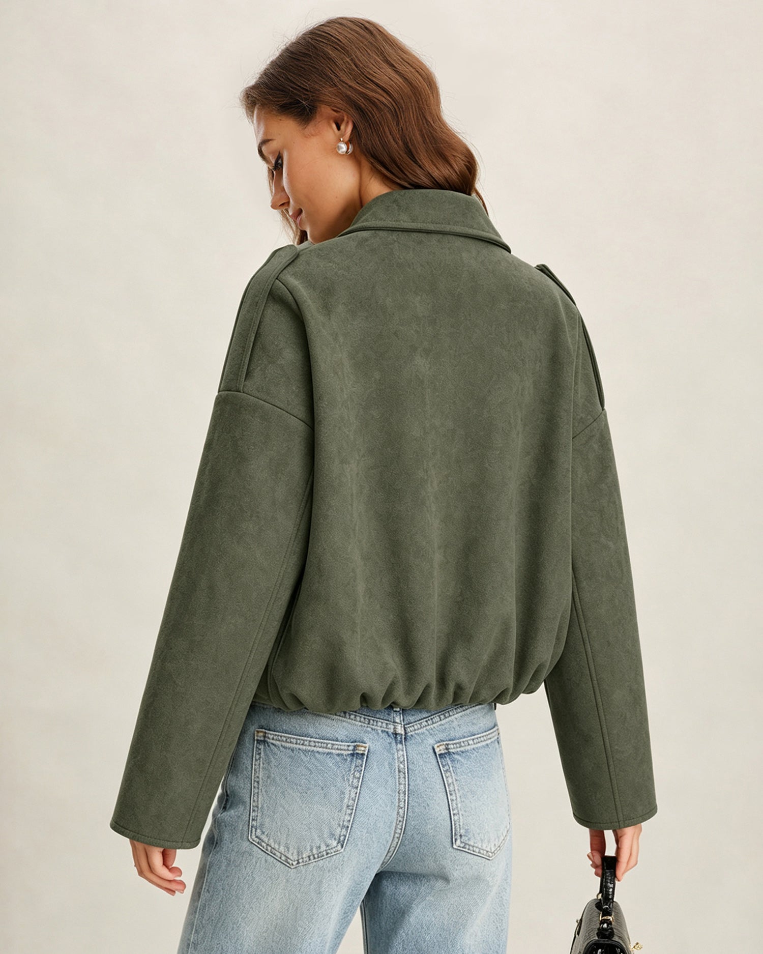 Women's Knitted Polyester Jacket - RIHOAS - 02