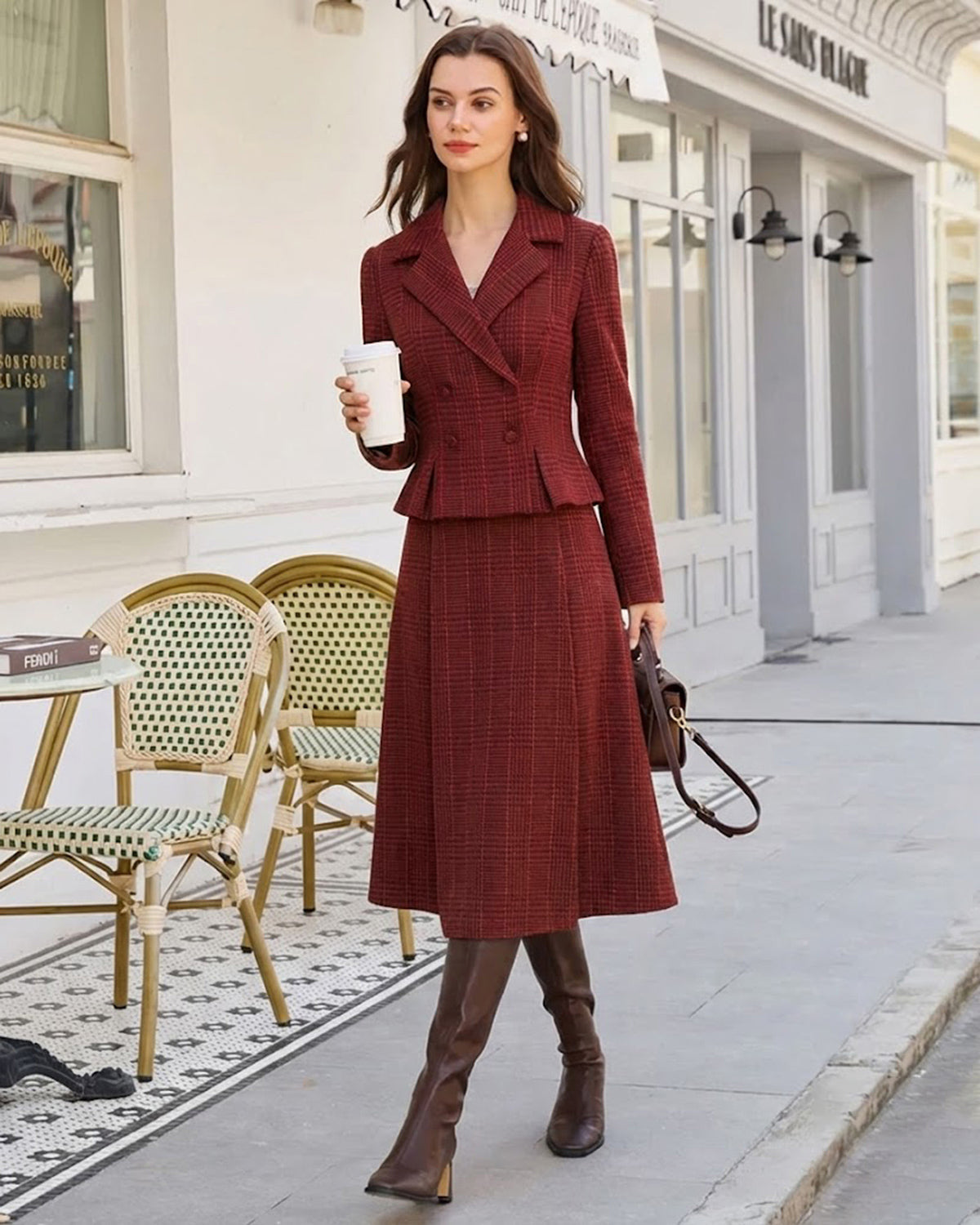 slim fit dress slacks Bernardo Women's Prescott Herringbone Coat - Black