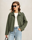 Women's Knitted Polyester Jacket - RIHOAS - 01