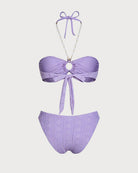 Women's Knitted Polyester Jacquard Bikini Set Bikinis - RIHOAS