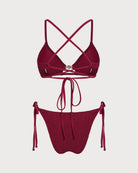 Women's Knitted Polyester Jacquard Trim Bikini Set Bikinis - RIHOAS