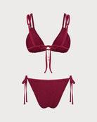 Women's Knitted Polyester Jacquard Trim Bikini Set Bikinis - RIHOAS
