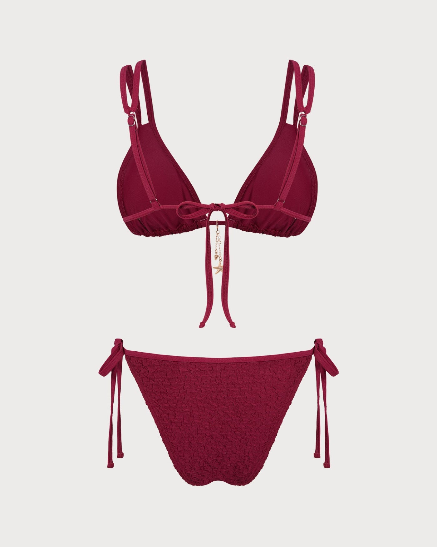 Women's Knitted Polyester Jacquard Trim Bikini Set Bikinis - RIHOAS
