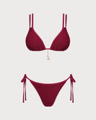 Women's Knitted Polyester Jacquard Trim Bikini Set Bikinis - RIHOAS