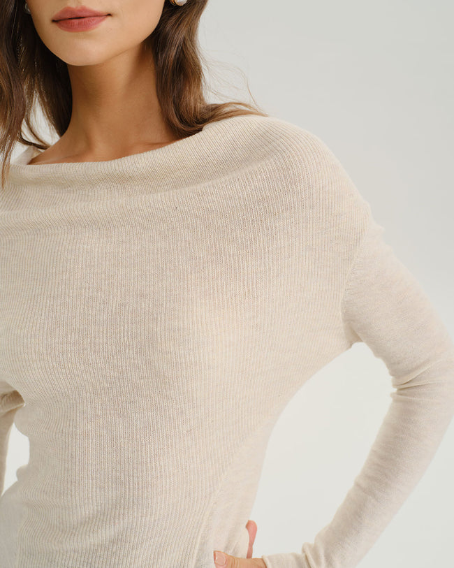 Women's Knitted Polyester Knits Tops - RIHOAS