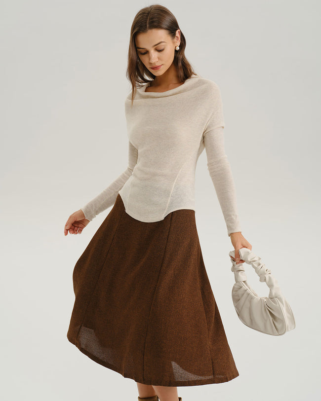 Women's Knitted Polyester Knits Tops - RIHOAS