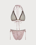 Women's Knitted Polyester Leopard Print Bikini Set Bikinis - RIHOAS