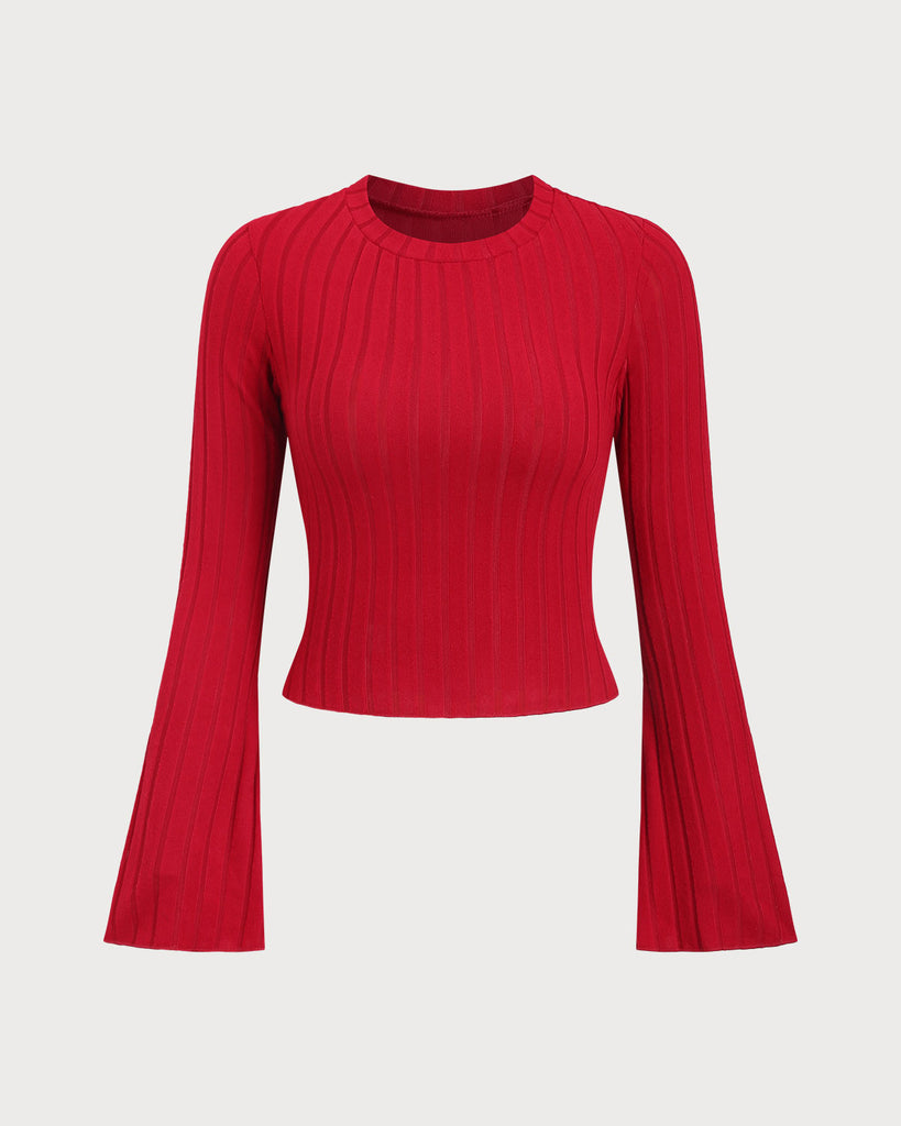 Women's Knitted Polyester Long-Sleeved Top Tops - RIHOAS