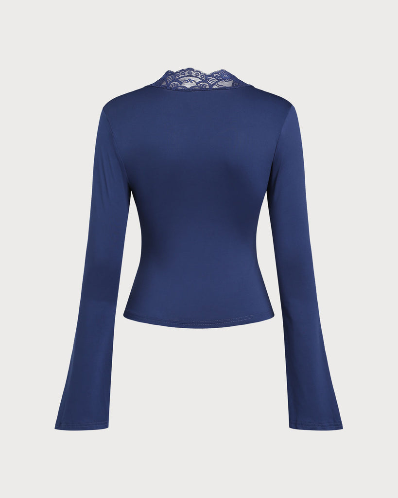 Women's Knitted Polyester Long-Sleeved Top Tops - RIHOAS