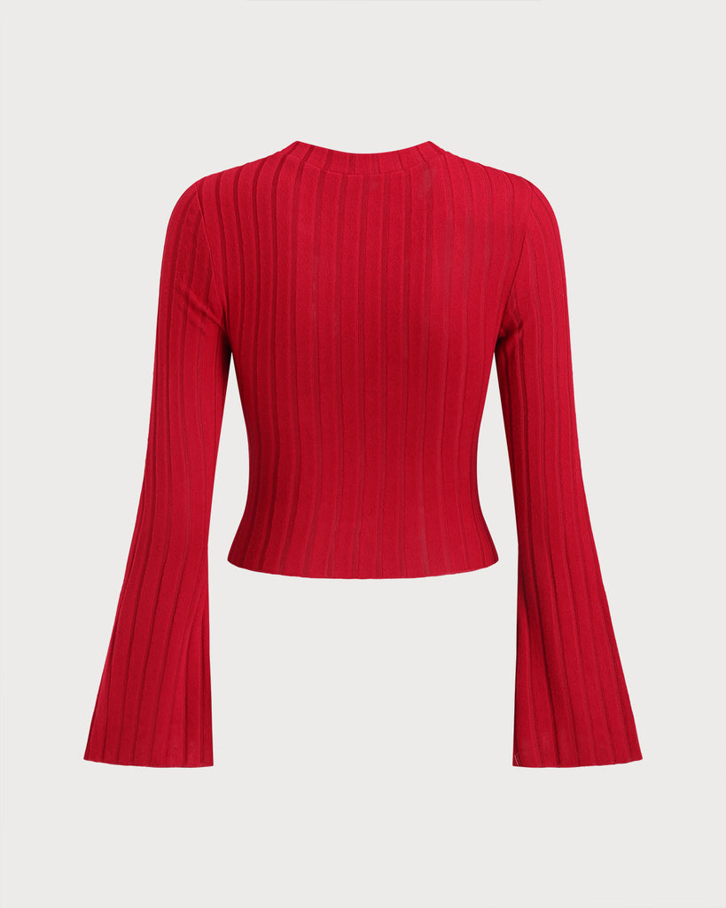 Women's Knitted Polyester Long-Sleeved Top Tops - RIHOAS