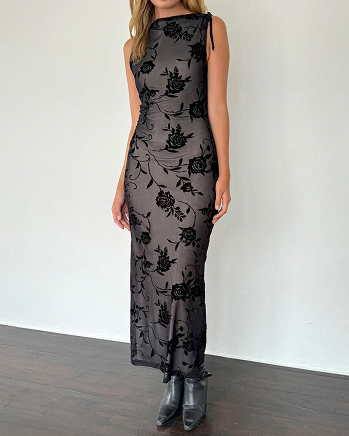 Women’s Knitted Polyester Maxi  Dress Dresses - RIHOAS