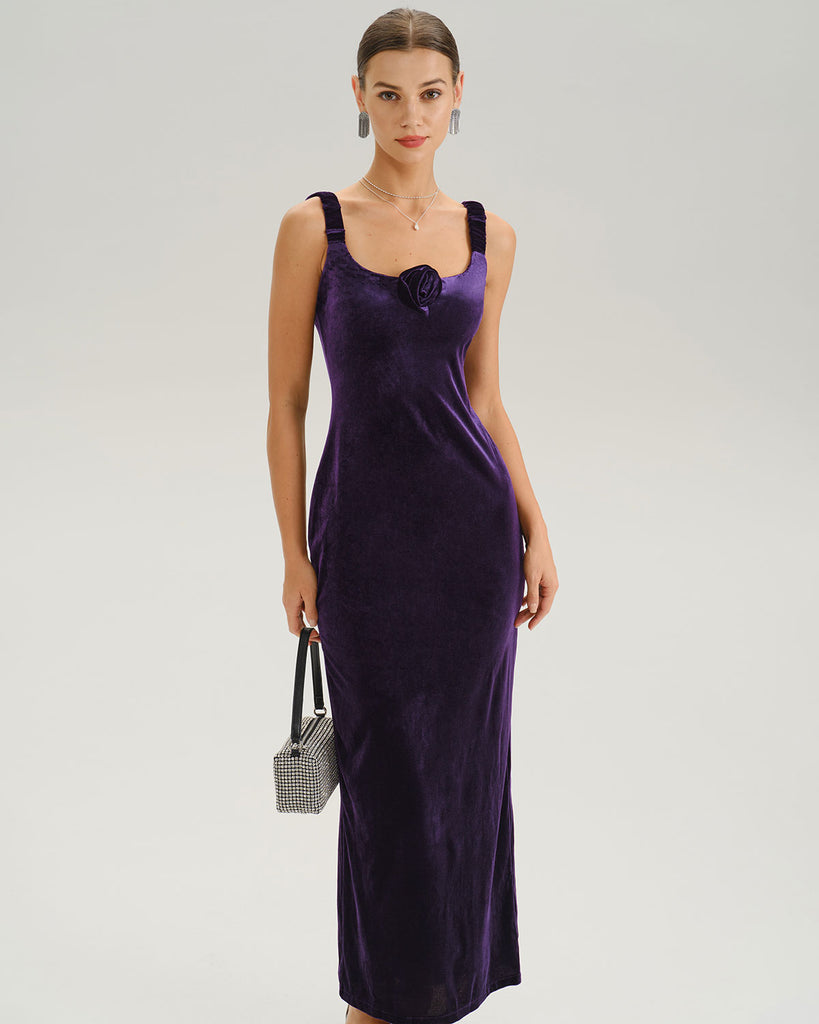 Women's Knitted Polyester Maxi Dress Dresses - RIHOAS