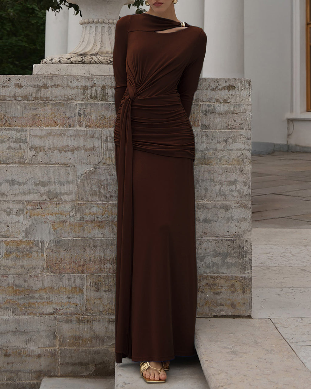 Women's Knitted Polyester Maxi Dress Dresses - RIHOAS