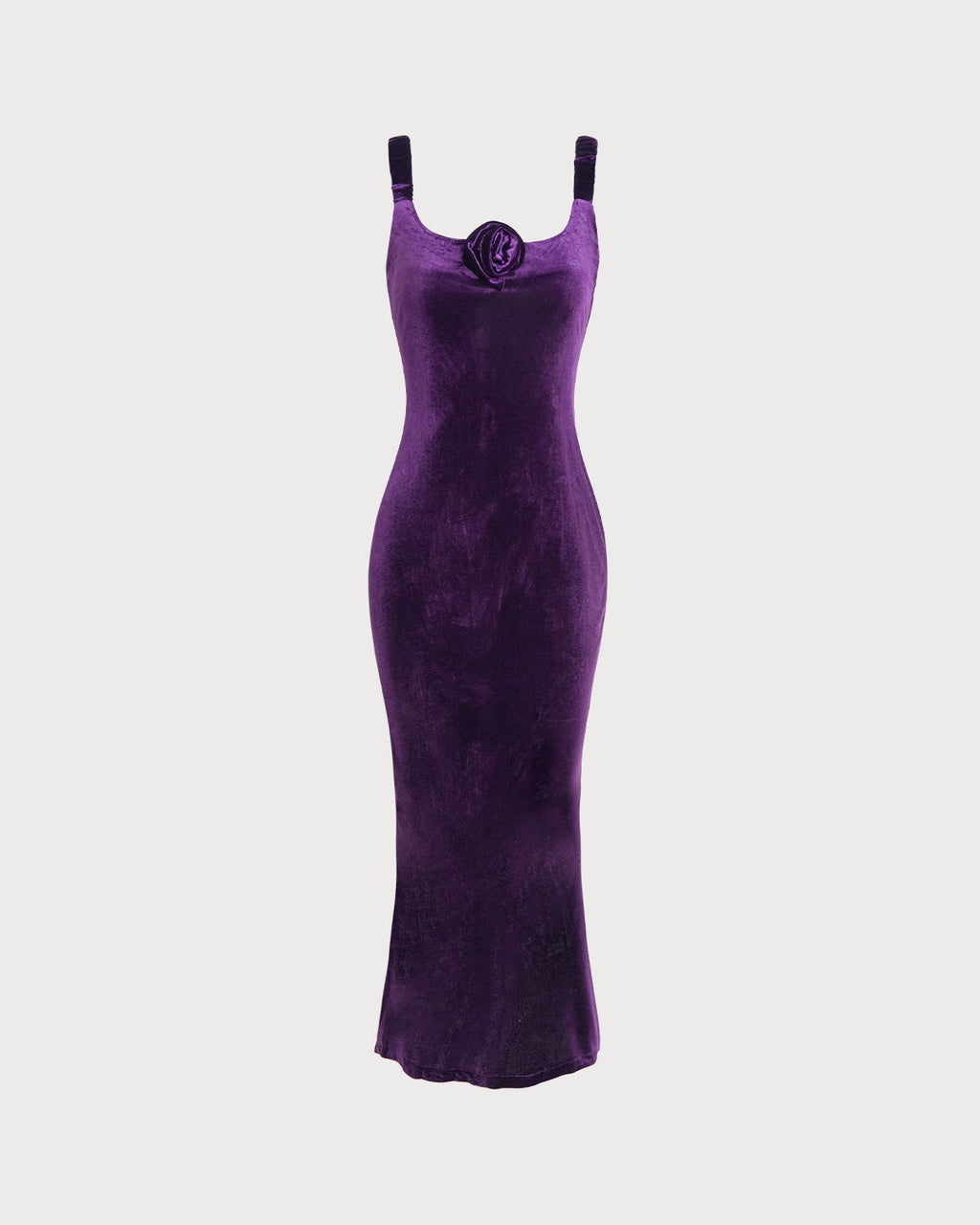 Women's Knitted Polyester Maxi Dress Purple Dresses - RIHOAS
