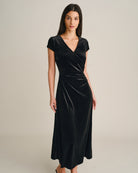 Women's Knitted Polyester Maxi Dresses Black - RIHOAS