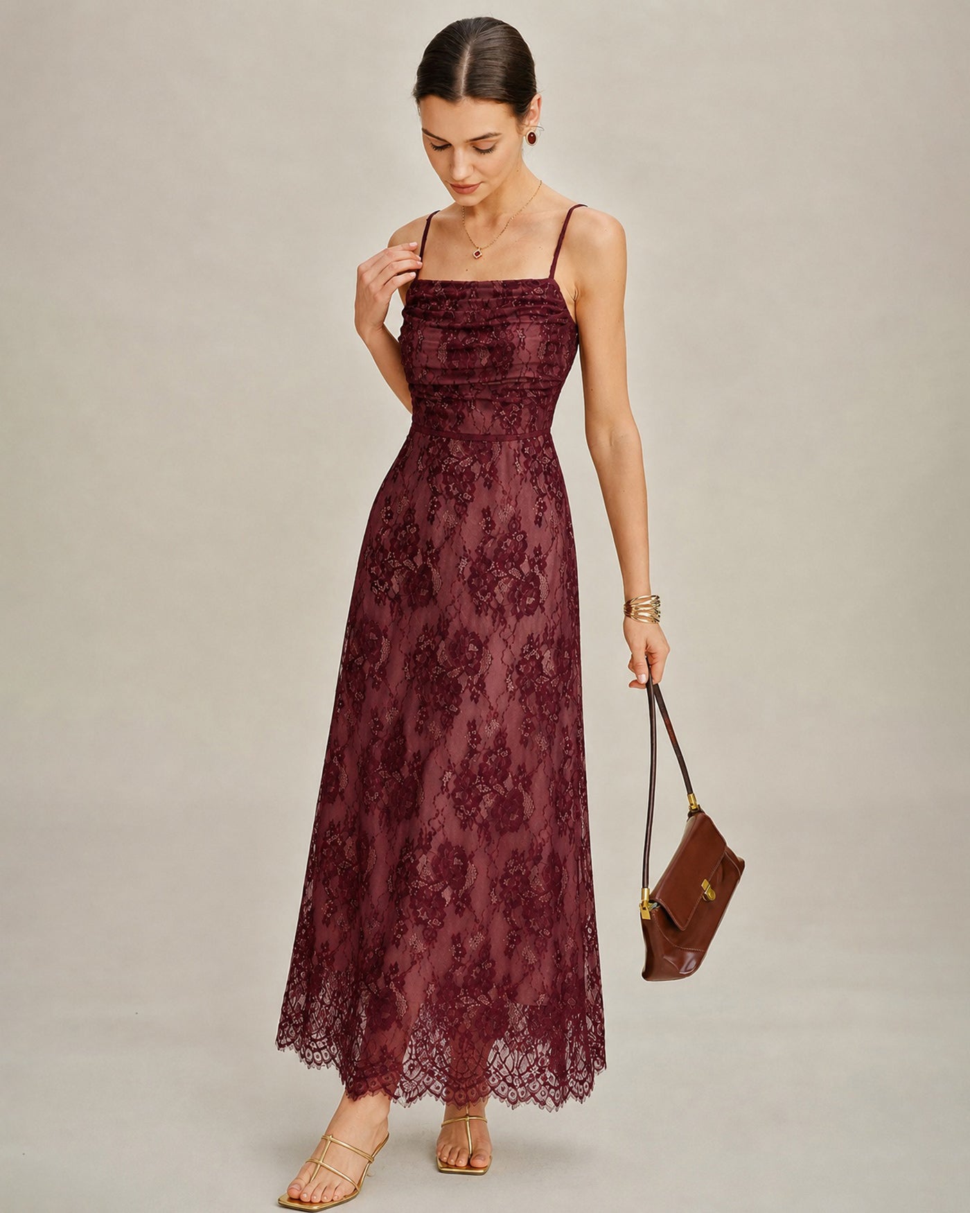 red lace maxi dress High Neck Tulle Long Prom Dress, Red Lace Formal US 16 / Custom Color 5% Elastane Size AU 8 / US 4 garment measurements Long Sleeve Floral Lace Maxi