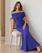 Women's Knitted Polyester Maxi Dresses - RIHOAS - 01