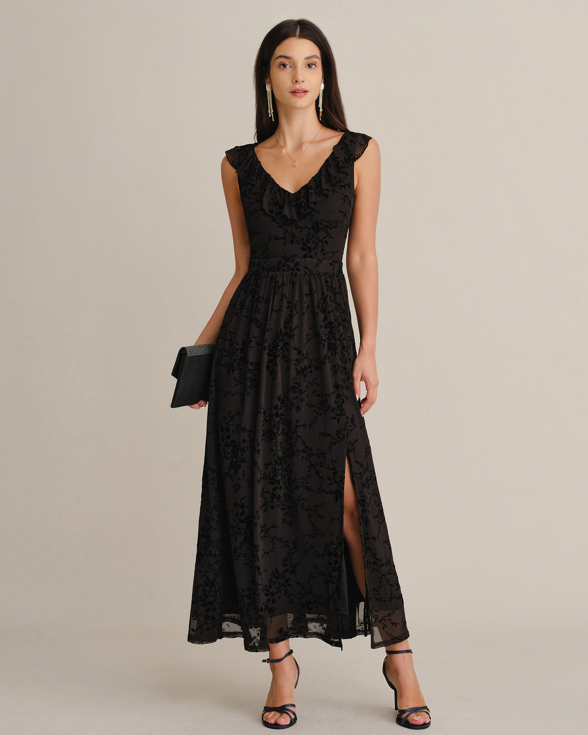 Women's Knitted Polyester Maxi Dresses - RIHOAS - 02