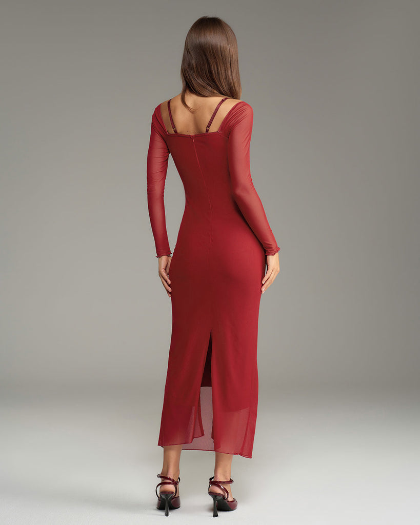 Women's Knitted Polyester Maxi Dresses Dresses - RIHOAS