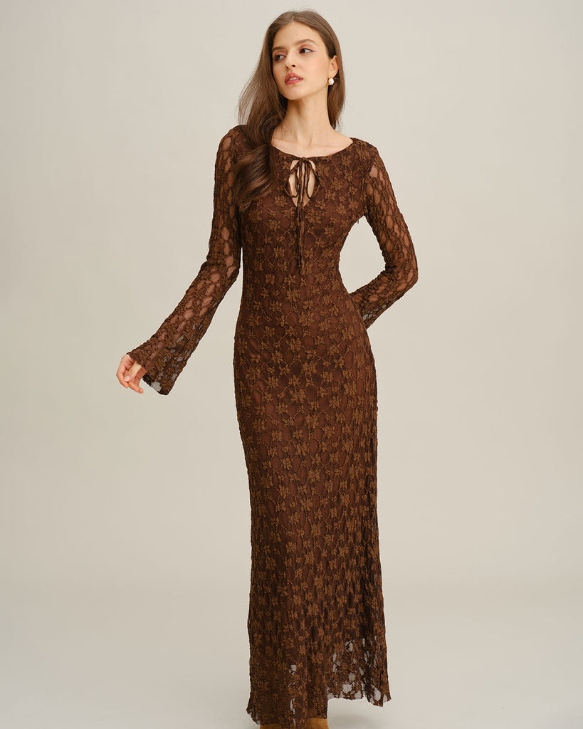 Women's Knitted Polyester Maxi Dresses Dresses - RIHOAS