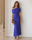 Women's Knitted Polyester Maxi Dresses - RIHOAS - 03