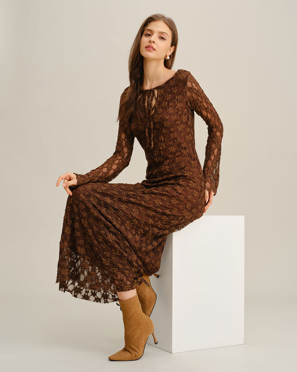 Women's Knitted Polyester Maxi Dresses Dresses - RIHOAS